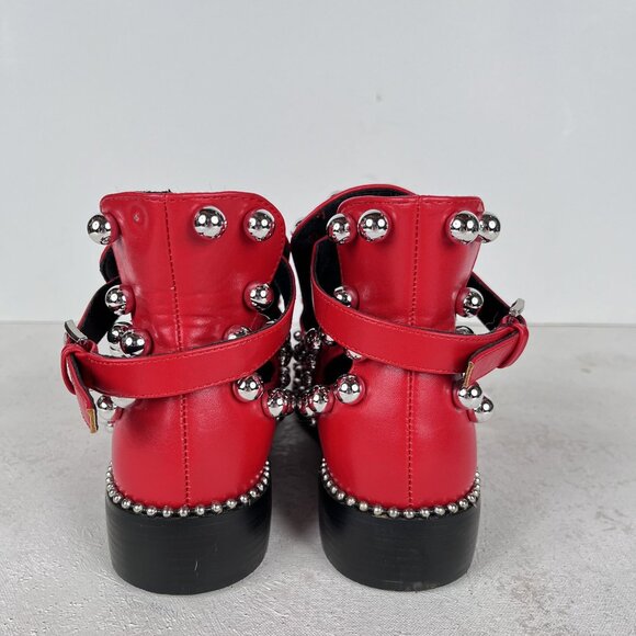 Ninety Union Riverside Red Studded Ankle Boot Rock Glam Womens Sz 7 - Picture 8 of 9
